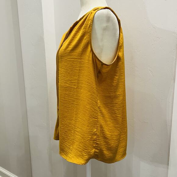 CAbi Women’s Yellow Small Tie Front Yellow Blouse Sleeveless Top - Picture 2 of 4